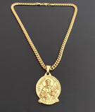 14k Gold Plated 6mm Cuban link Chain and Pendant