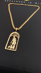 14k 6mm Gold Plated Cuban link Chain and Pendant