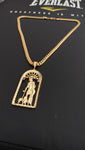 14k 6mm Gold Plated Cuban link Chain and Pendant