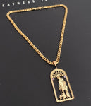 14k 6mm Gold Plated Cuban link Chain and Pendant