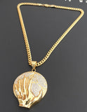 14k Gold Plated 6mm Cuban link Chain and Pendant