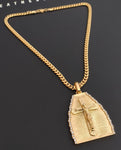 14k Gold Plated 6mm Cuban link Chain and Pendant