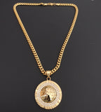 14k Gold Plated 6mm Cuban link Chain and Pendant