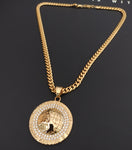 14k Gold Plated 6mm Cuban link Chain and Pendant