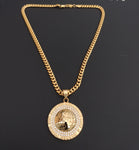 14k Gold Plated 6mm Cuban link Chain and Pendant