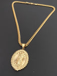 14k Gold Plated 6mm Cuban link Chain and Pendant