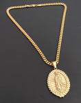 14k Gold Plated 6mm Cuban link Chain and Pendant