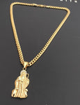 14k Gold Plated 6mm Cuban link Chain and Pendant