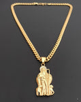 14k Gold Plated 6mm Cuban link Chain and Pendant