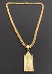 14k Gold Plated 6mm Cuban link Chain and Pendant