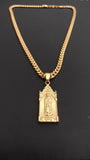 14k Gold Plated 6mm Cuban link Chain and Pendant