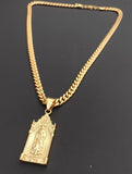 14k Gold Plated 6mm Cuban link Chain and Pendant