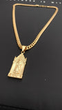 14k Gold Plated 6mm Cuban link Chain and Pendant