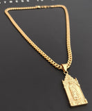 14k Gold Plated 6mm Cuban link Chain and Pendant