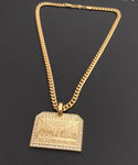 14k Gold Plated 6mm Cuban link Chain and Pendant