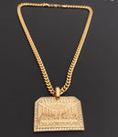 14k Gold Plated 6mm Cuban link Chain and Pendant