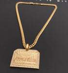 14k Gold Plated 6mm Cuban link Chain and Pendant