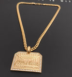 14k Gold Plated 6mm Cuban link Chain and Pendant