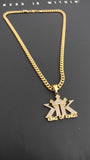 14k Gold Plated 6mm Cuban link Chain and Pendant