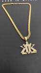 14k Gold Plated 6mm Cuban link Chain and Pendant