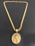 14k Gold Plated 6mm Cuban link Chain and Pendant