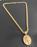 14k Gold Plated 6mm Cuban link Chain and Pendant