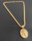 14k Gold Plated 6mm Cuban link Chain and Pendant