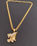 14k Gold Plated 6mm Cuban link Chain and Pendant