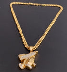 14k Gold Plated 6mm Cuban link Chain and Pendant