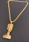 14k Gold Plated 6mm Cuban link Chain and Pendant