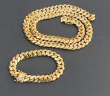 14k Gold Plated 12mm Miami Cuban Link Chain and Bracelet