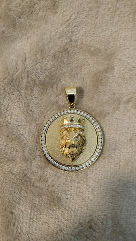 14k gold plated Lion pendant