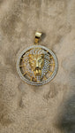 14k gold plated Lion pendant