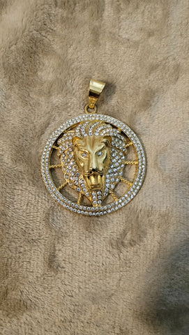 14k gold plated Lion pendant