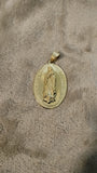 14k gold plated Virgin Mary pendant