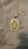 14k gold plated Virgin Mary pendant