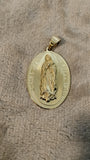 14k gold plated Virgin Mary pendant