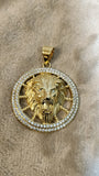 14k gold plated Lion pendant