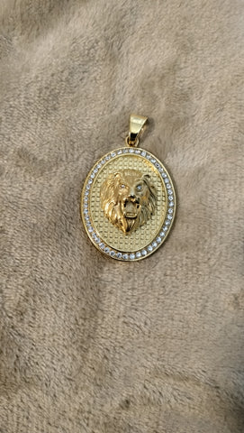 14k gold plated Lion pendant