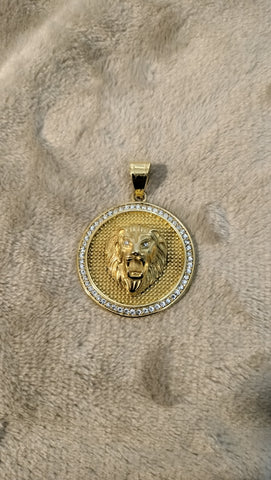 14k gold plated Lion pendant