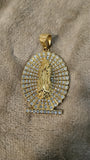 14k gold plated Virgin Mary pendant