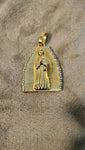 14k gold plated Virgin Mary pendant