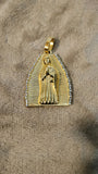 14k gold plated Virgin Mary pendant