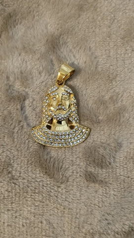 14k gold plated Jesus pendant