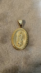 14k gold plated Virgin Mary pendant