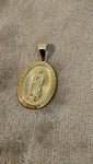 14k gold plated Virgin Mary pendant