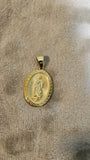 14k gold plated Virgin Mary pendant