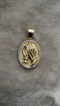 14k gold plated praying hands pendant