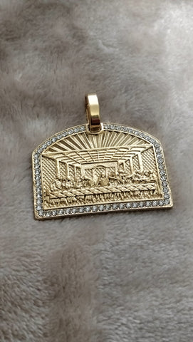 14k gold-plated Last Supper pendant