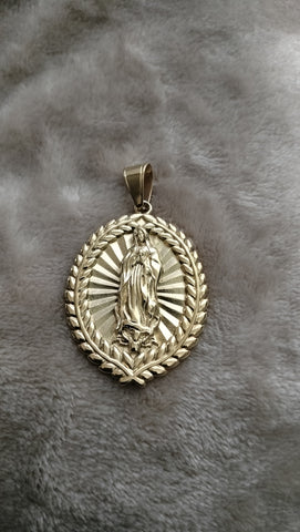 14k gold plated Virgin Mary pendant